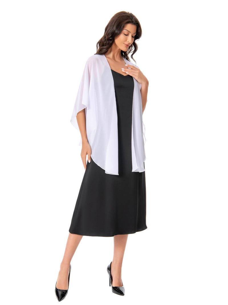 Hotshawl Womens Chiffon Shawls and Wraps, Wedding Party Shawl Scarf for Evening Dresses (White) - Image 5